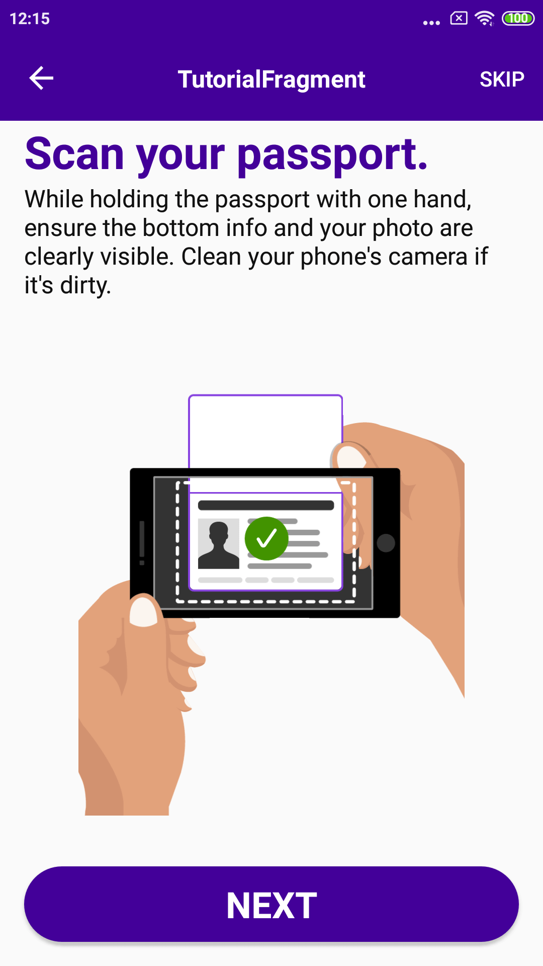 SampleAppIntGuide Tutorial scanPassport